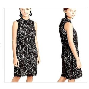NWOT J.Crew Black Sleeveless Lace Shift Dress with Pockets